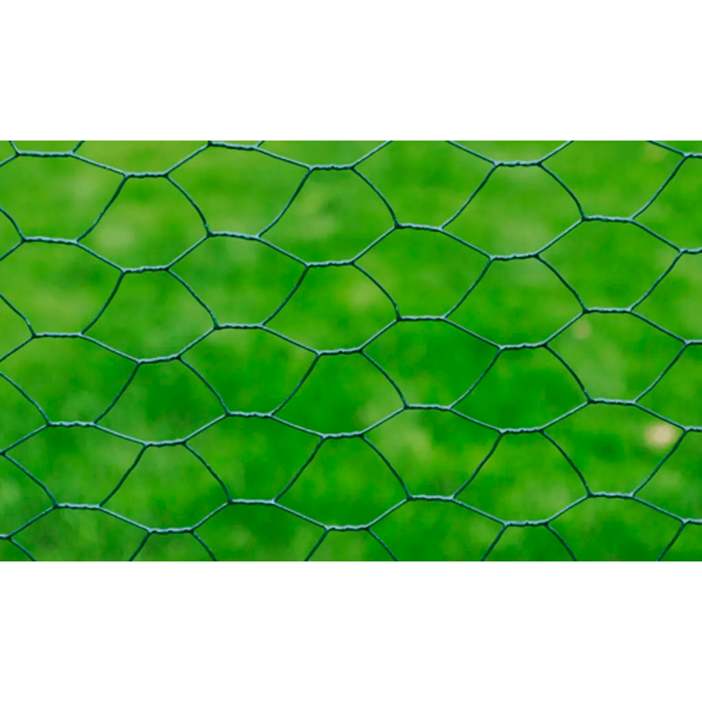 Cerca de arame galinheiro c/ revestimento em PVC 25x0,75m
