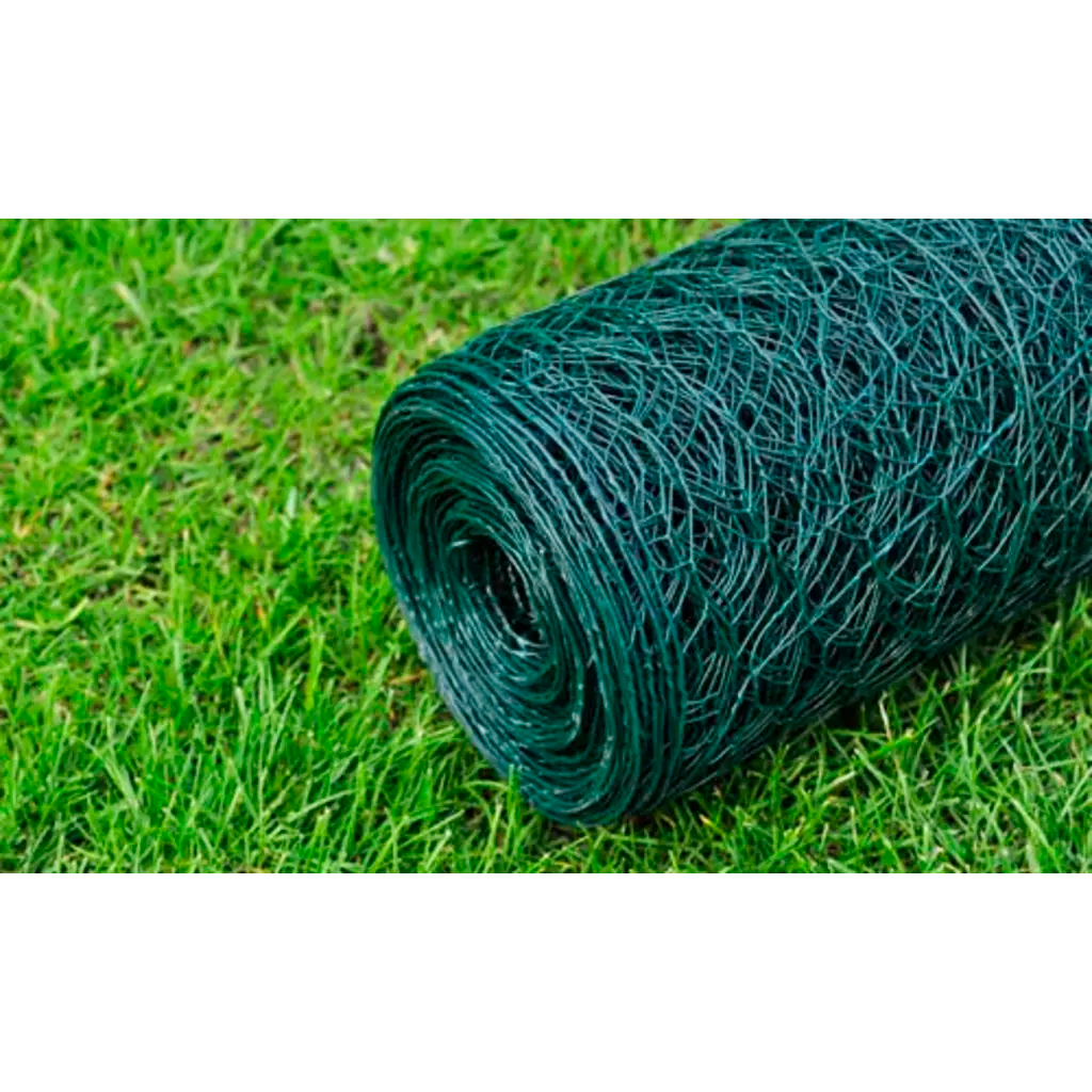 Cerca de arame de galinheiro c/ revestimento em PVC 25x1m