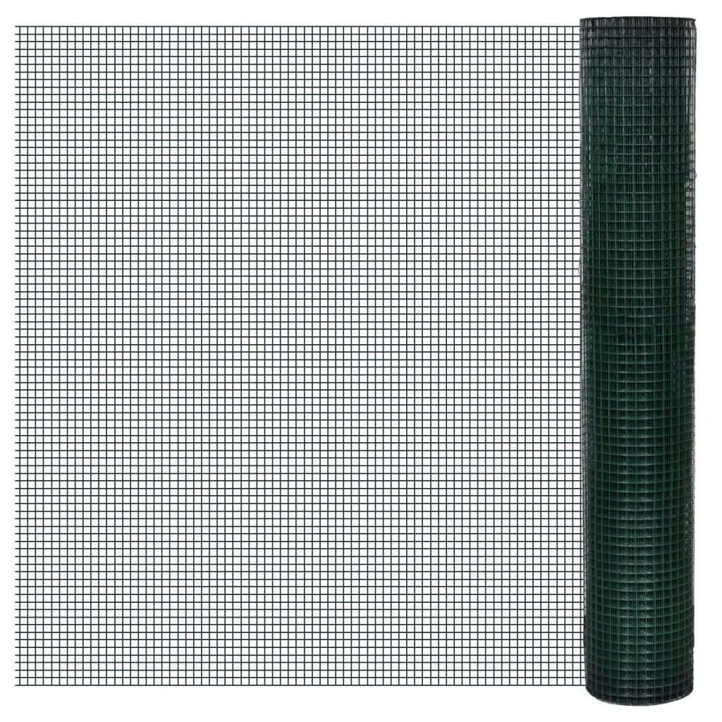 Cerca arame p/ galinheiro c/ revestimento PVC 10x1 m aço