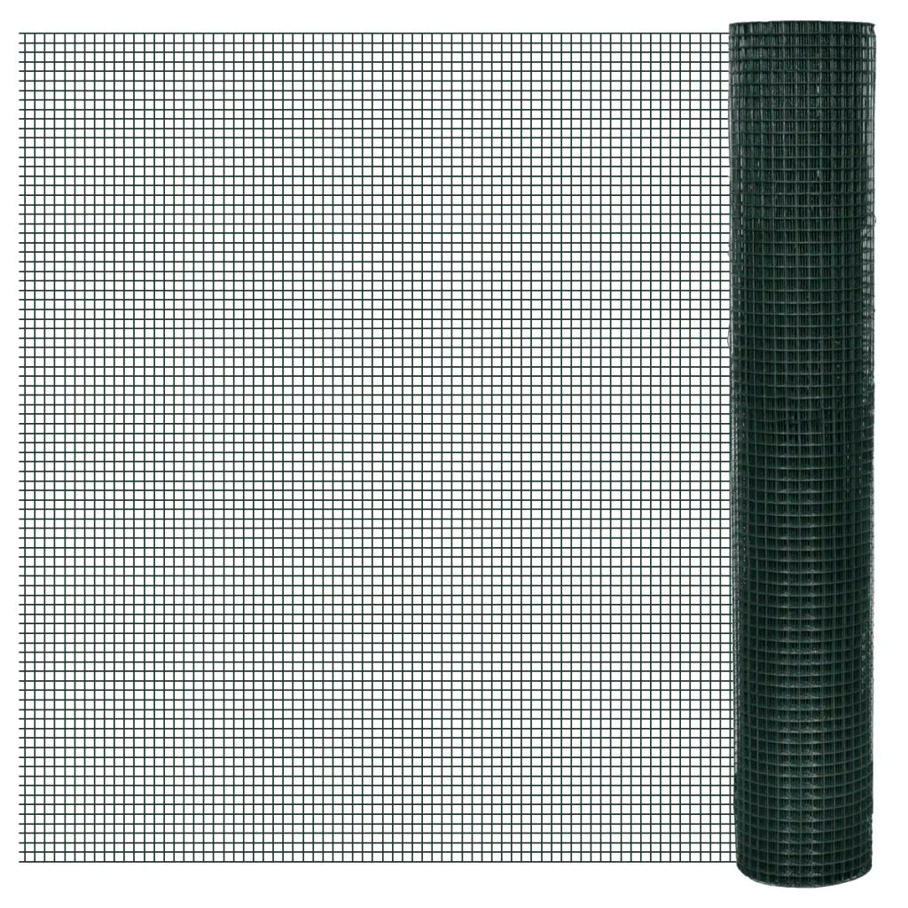 Cerca arame p/ galinheiro c/ revestimento PVC 25x1 m aço