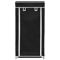 vidaXL Armário p/ sapatos com cobertura 58x28x106cm tecido preto