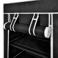 vidaXL Armário p/ sapatos com cobertura 58x28x106cm tecido preto