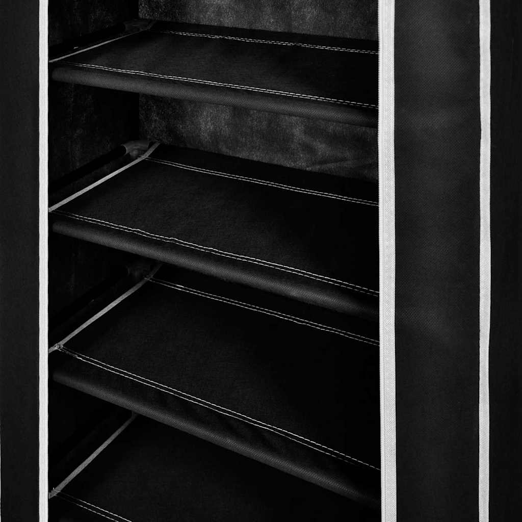vidaXL Armário p/ sapatos com cobertura 58x28x106cm tecido preto