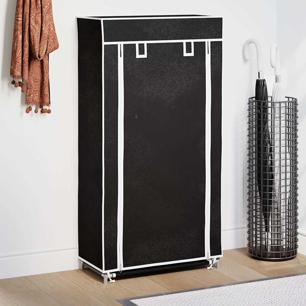 vidaXL Armário p/ sapatos com cobertura 58x28x106cm tecido preto