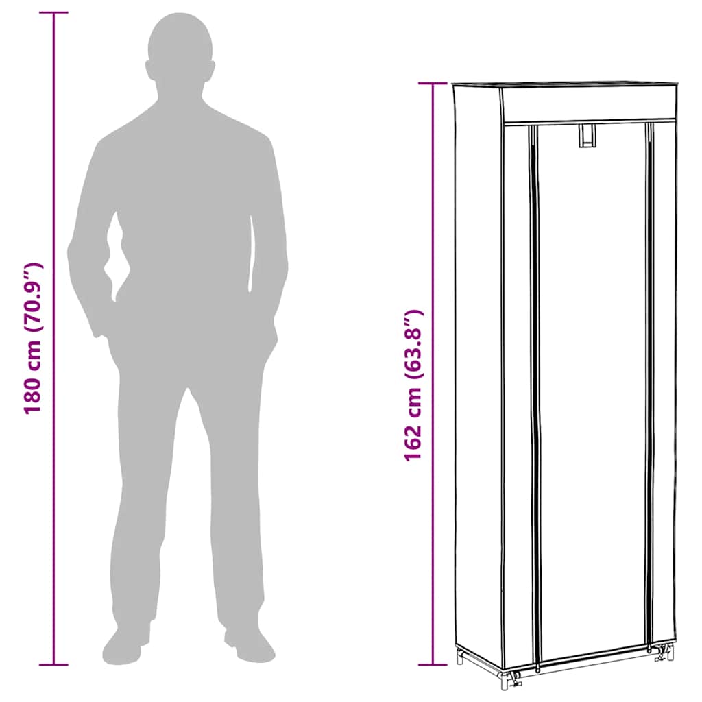 vidaXL Armário p/ sapatos com cobertura 57x29x162cm tecido preto