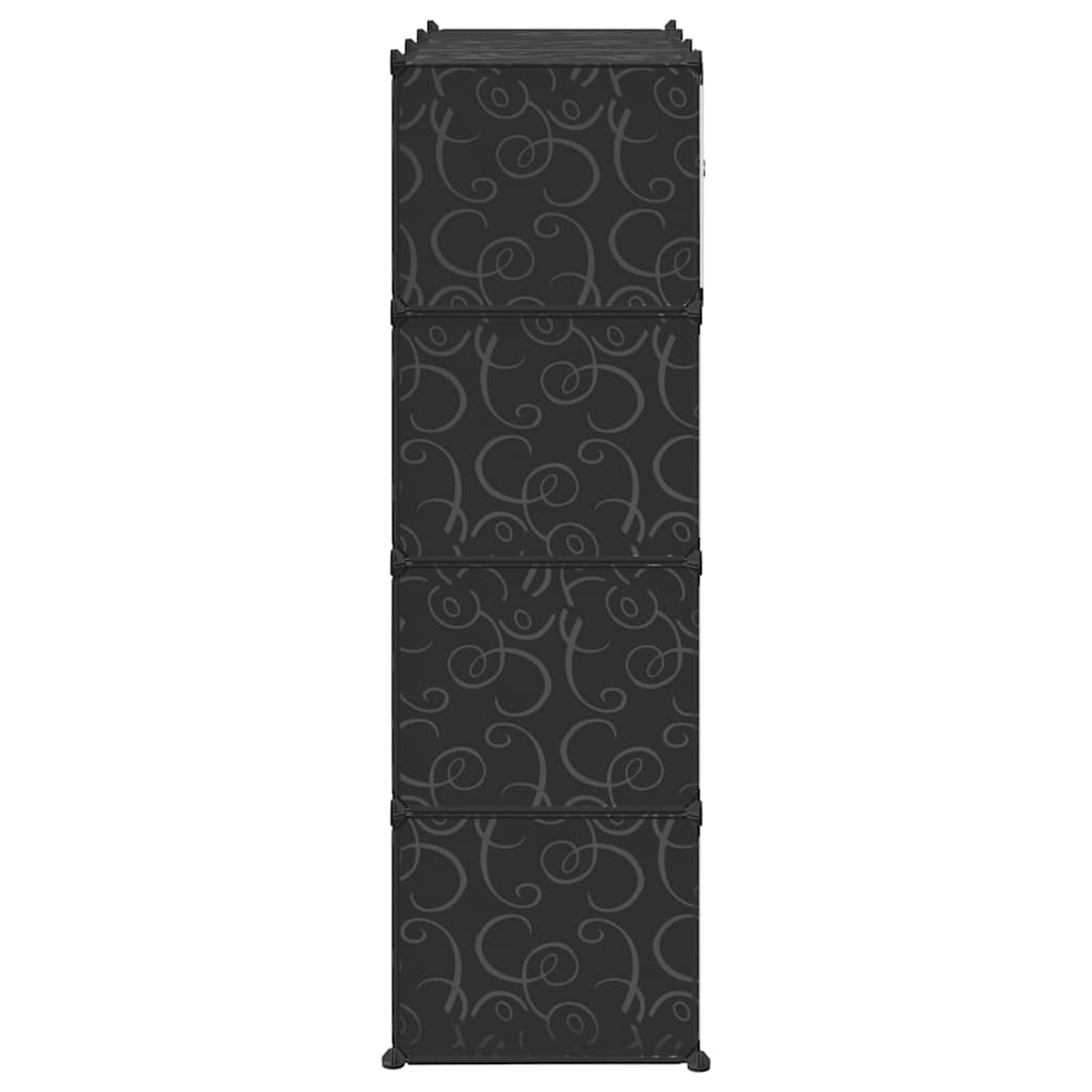 vidaXL Armário plástico modular 9 gavetas 109x36,5x143 cm preto branco