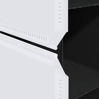 vidaXL Armário plástico modular 9 gavetas 109x36,5x143 cm preto branco