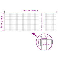 Cerca 25 x 0,8 m aço