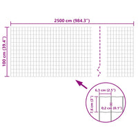 Cerca 25 x 1,0 m aço