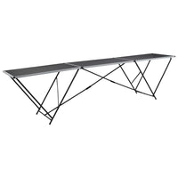 vidaXL Mesa/bancada de trabalho dobrável MDF e alumínio 300x60x78 cm