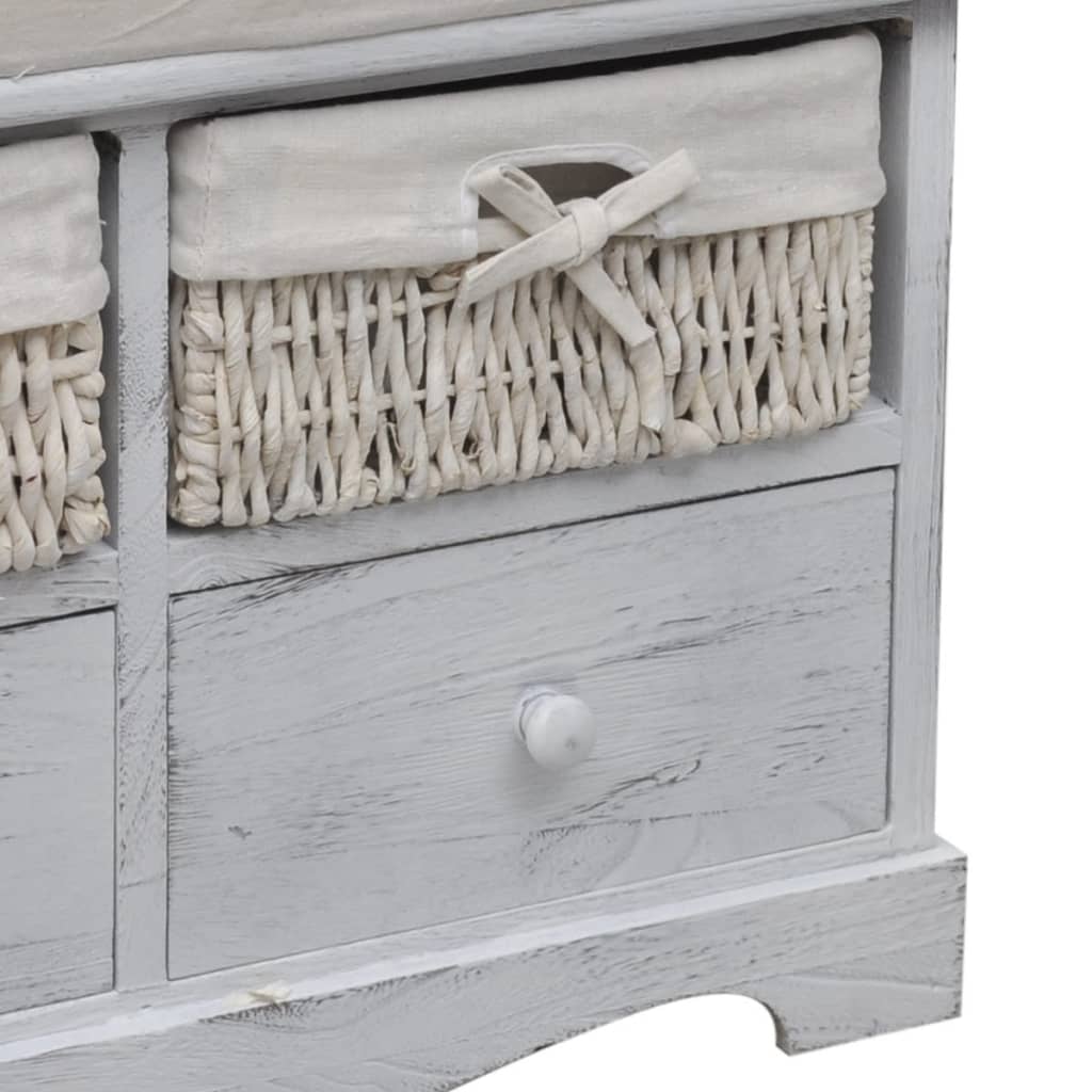 vidaXL Banco de arrumação 62x33x42 cm madeira de paulownia branco