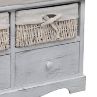 vidaXL Banco de arrumação 62x33x42 cm madeira de paulownia branco