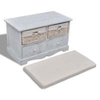 vidaXL Banco de arrumação 62x33x42 cm madeira de paulownia branco