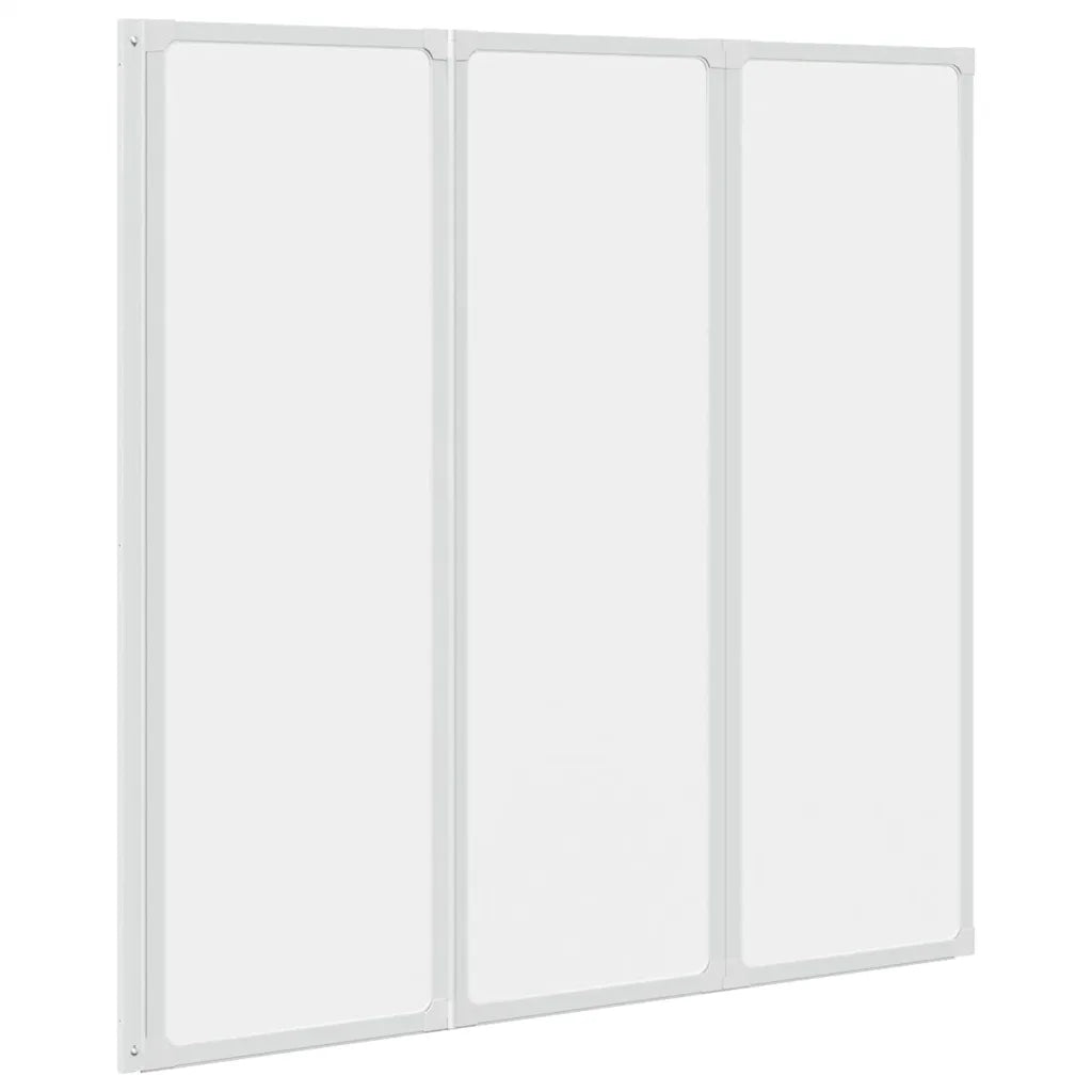 Painel de vidro dobrável para duche 3 peças 117 x 120 cm