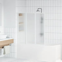 Painel de vidro dobrável para duche 3 peças 117 x 120 cm