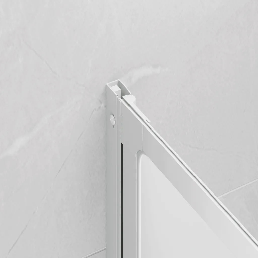 Painel de vidro dobrável para duche 3 peças 117 x 120 cm