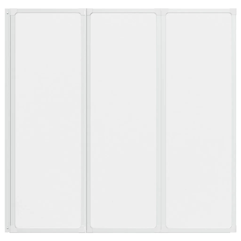 Painel de vidro dobrável para duche 3 peças 117 x 120 cm