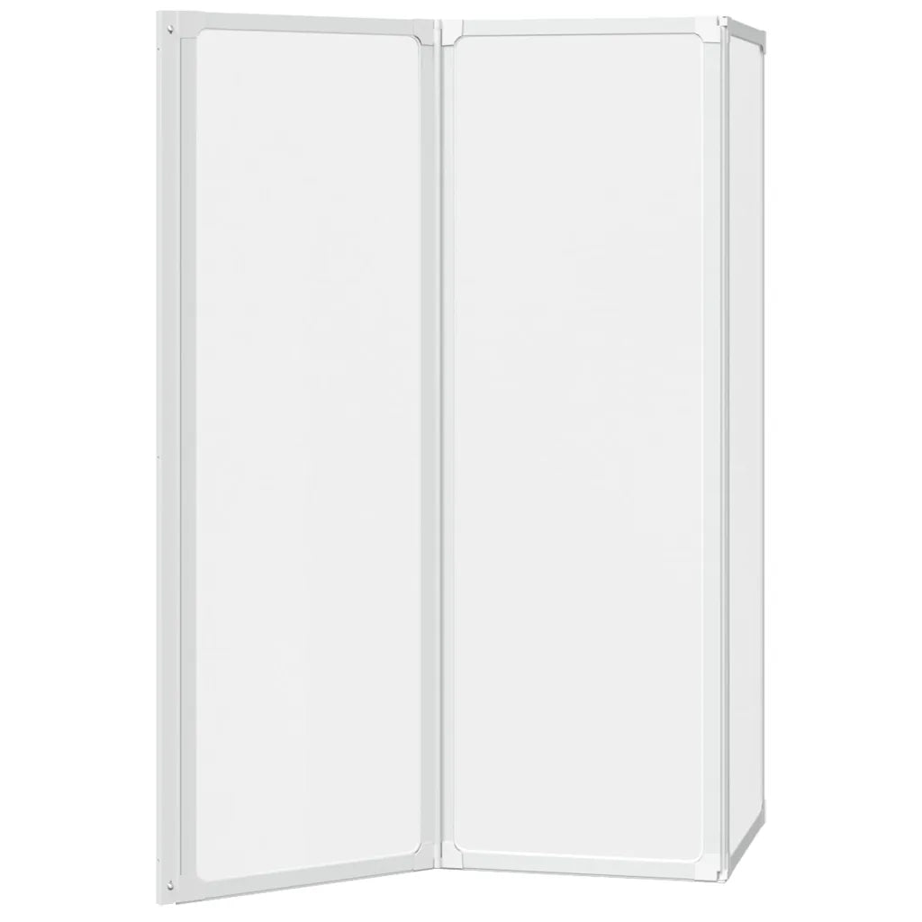 Painel de vidro dobrável para duche 3 peças 117 x 120 cm