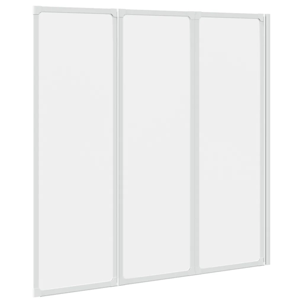Painel de vidro dobrável para duche 3 peças 117 x 120 cm