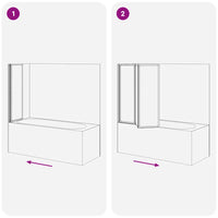 Painel de vidro dobrável para duche 3 peças 117 x 120 cm