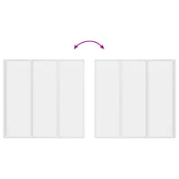 Painel de vidro dobrável para duche 3 peças 117 x 120 cm