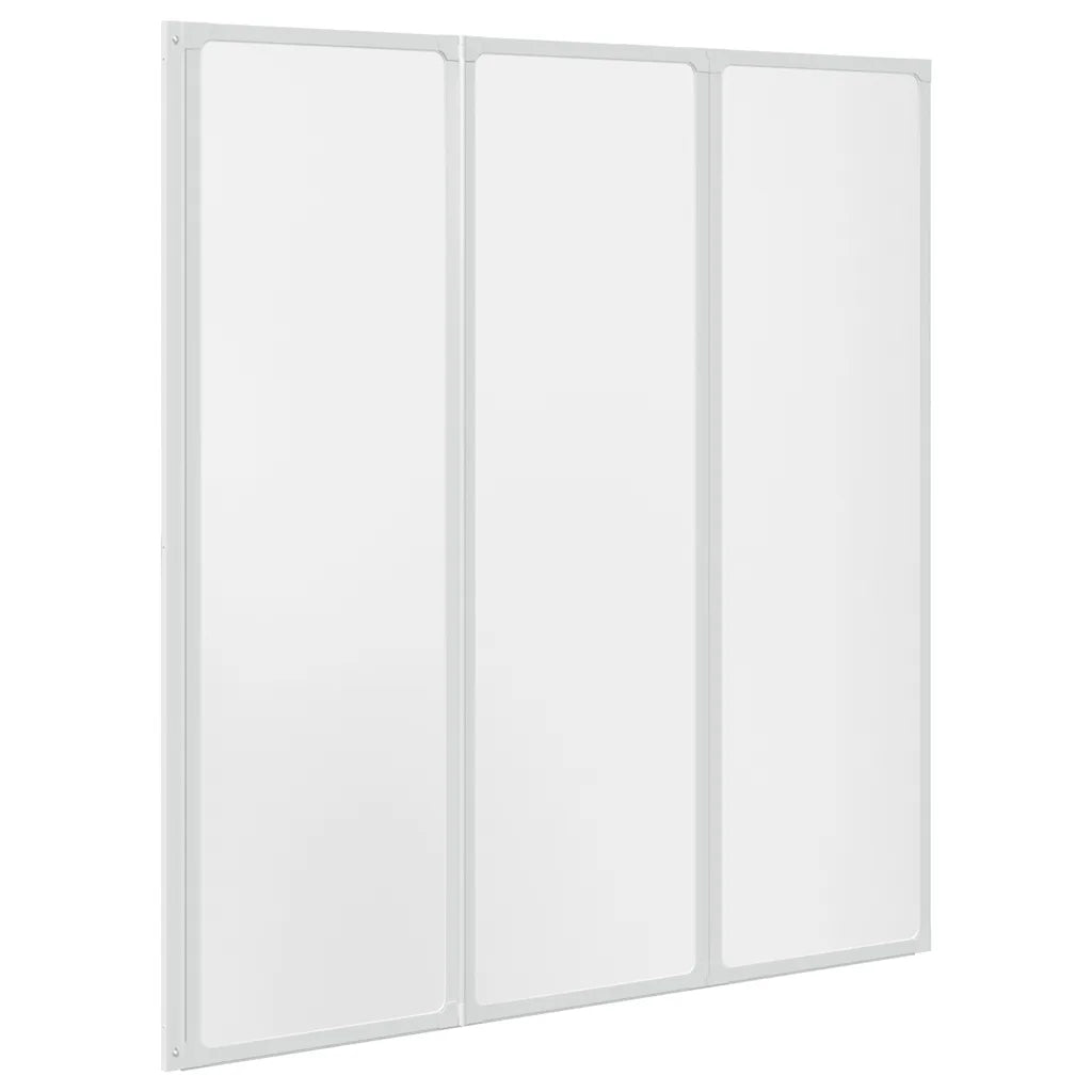 Painel de vidro dobravel para banheira 3 peças 141 x 132 cm