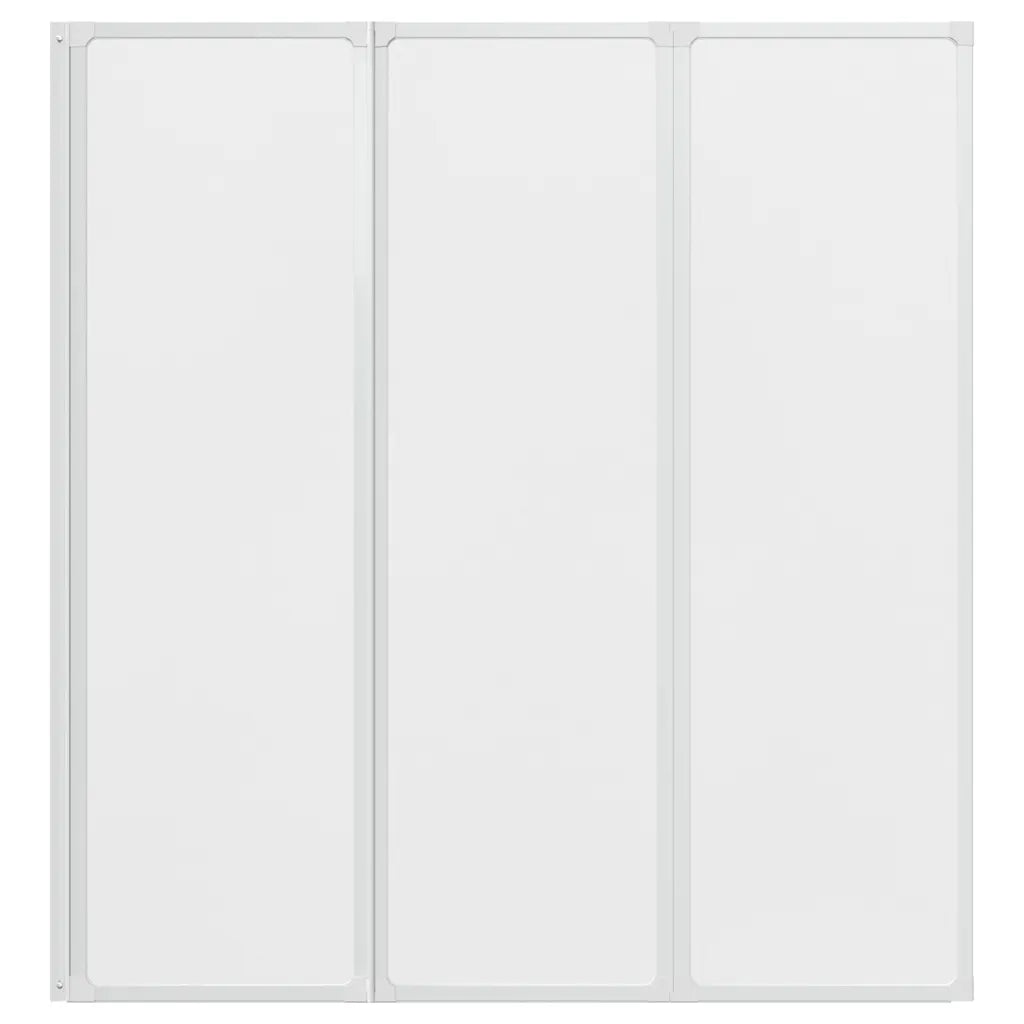 Painel de vidro dobravel para banheira 3 peças 141 x 132 cm