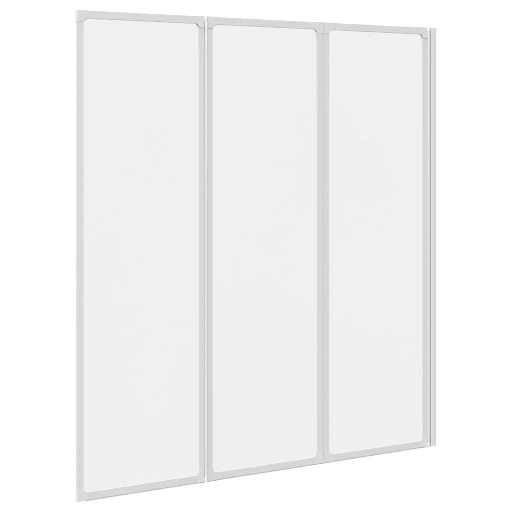 Painel de vidro dobravel para banheira 3 peças 141 x 132 cm