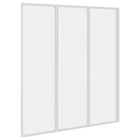 Painel de vidro dobravel para banheira 3 peças 141 x 132 cm