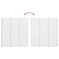 Painel de vidro dobravel para banheira 3 peças 141 x 132 cm