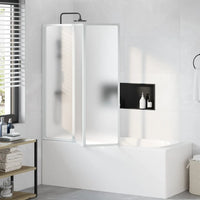 Painel de vidro dobravel para banheira 3 peças 141 x 132 cm