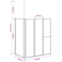 Cabine de duche dobrável formato L 70x120x137 cm 4 painéis