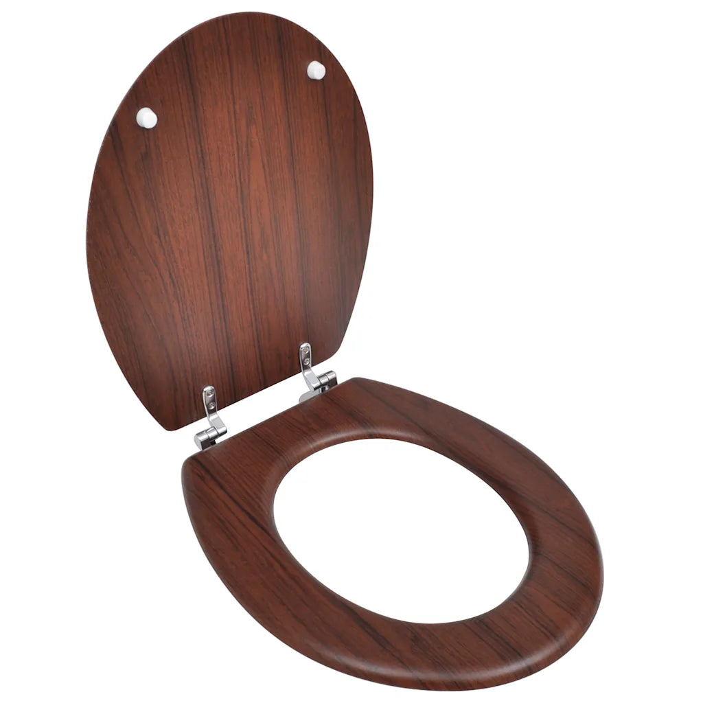 Assento de sanita com tampa design simples MDF castanho