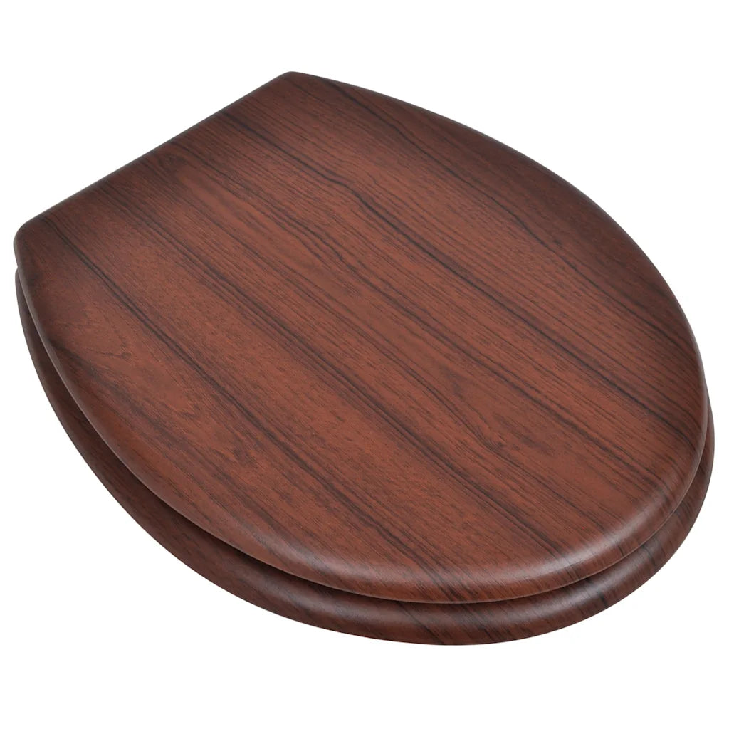Assento de sanita com tampa design simples MDF castanho