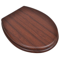 Assento de sanita com tampa design simples MDF castanho