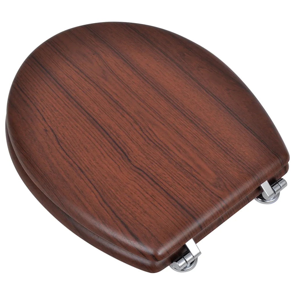 Assento de sanita com tampa design simples MDF castanho