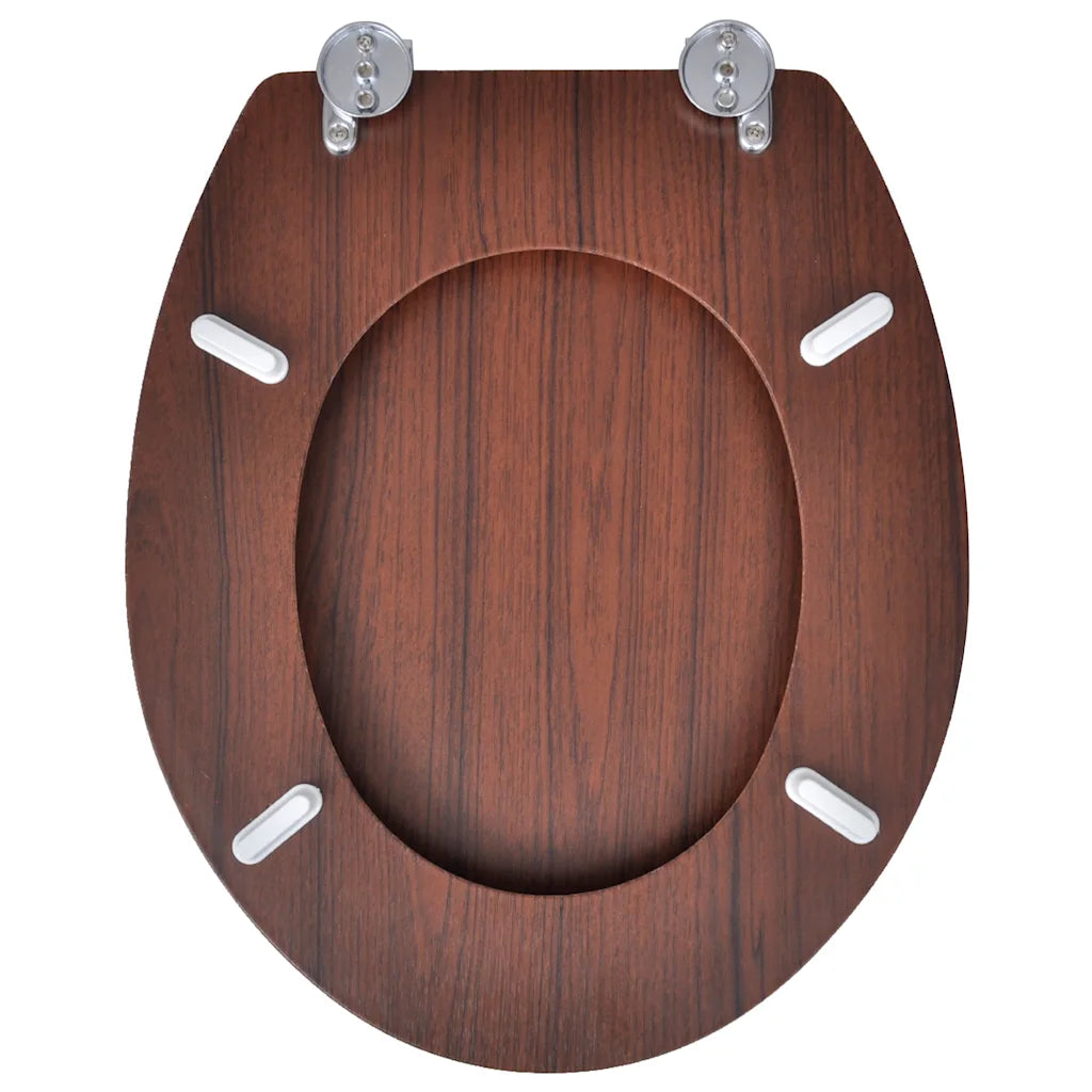 Assento de sanita com tampa design simples MDF castanho