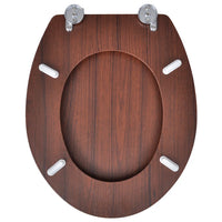 Assento de sanita com tampa design simples MDF castanho