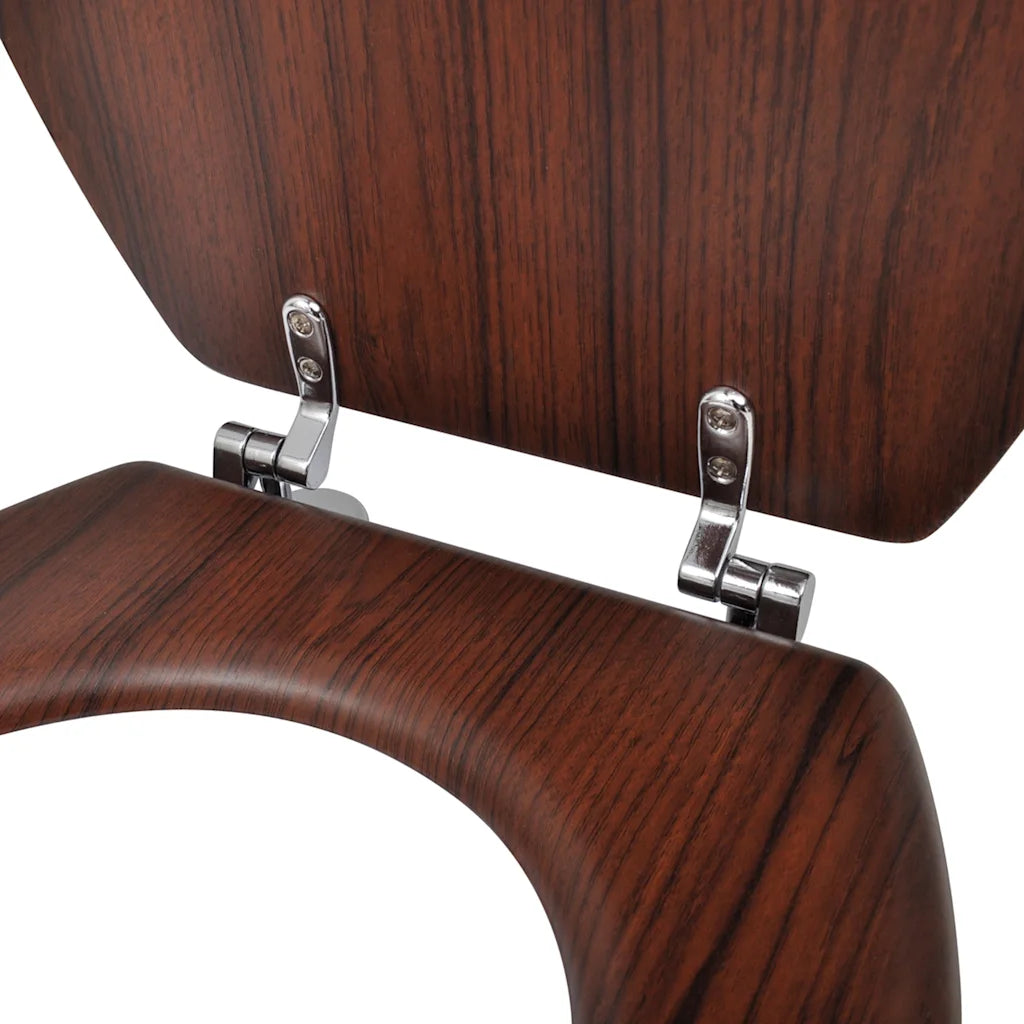 Assento de sanita com tampa design simples MDF castanho