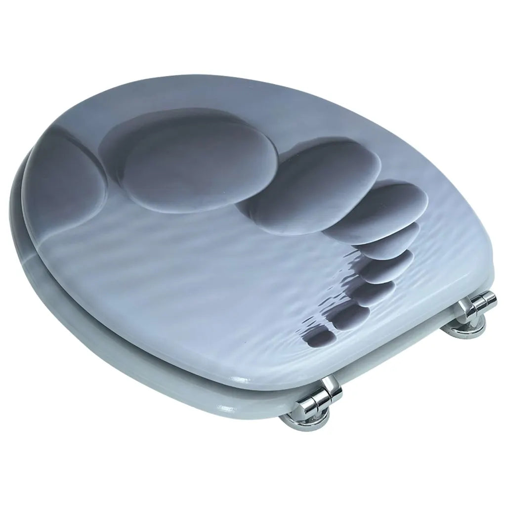 Assento de sanita com tampa MDF design seixos
