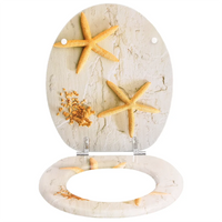 Assento de sanita com tampa MDF design estrela-do-mar