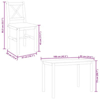 vidaXL 5 pcs Conjunto de jantar branco