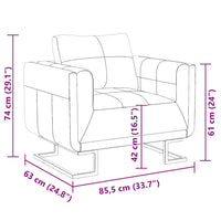 vidaXL Poltrona cubo com pés cromados couro artificial castanho