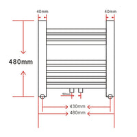 Aquecedor toalhas banheiro curvo  conector lateral e centro