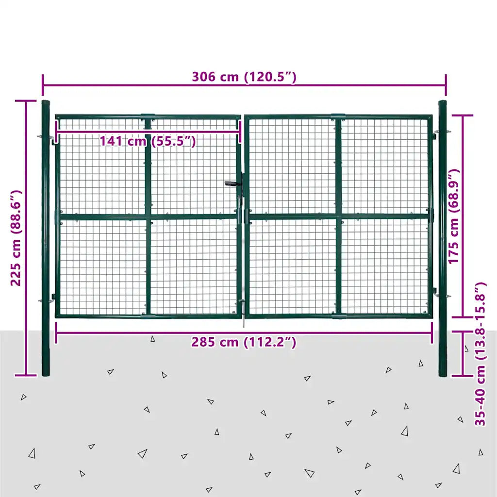 Grade de malha para portão porta e parede de jardim 300x175 cm