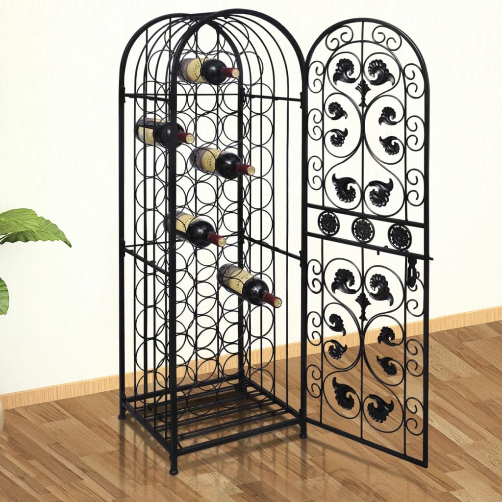 vidaXL Garrafeira, suporte de metal para 45 garrafas de vinho