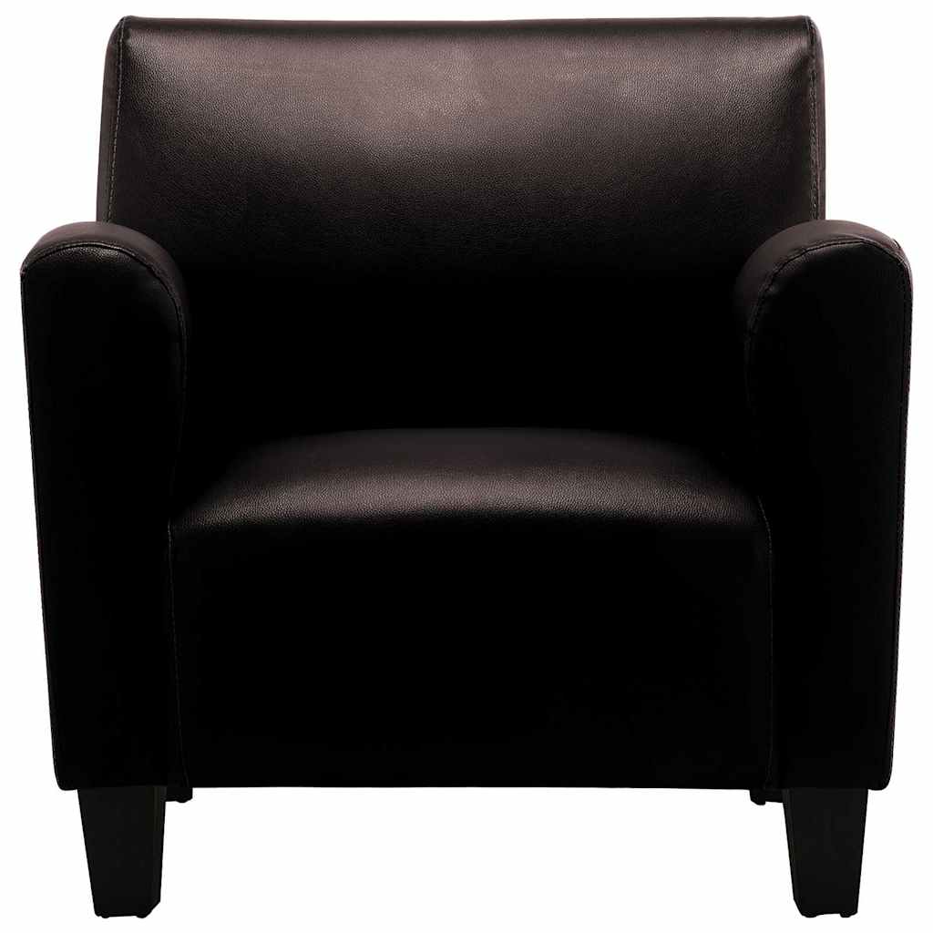 vidaXL Poltrona couro artificial castanho-escuro