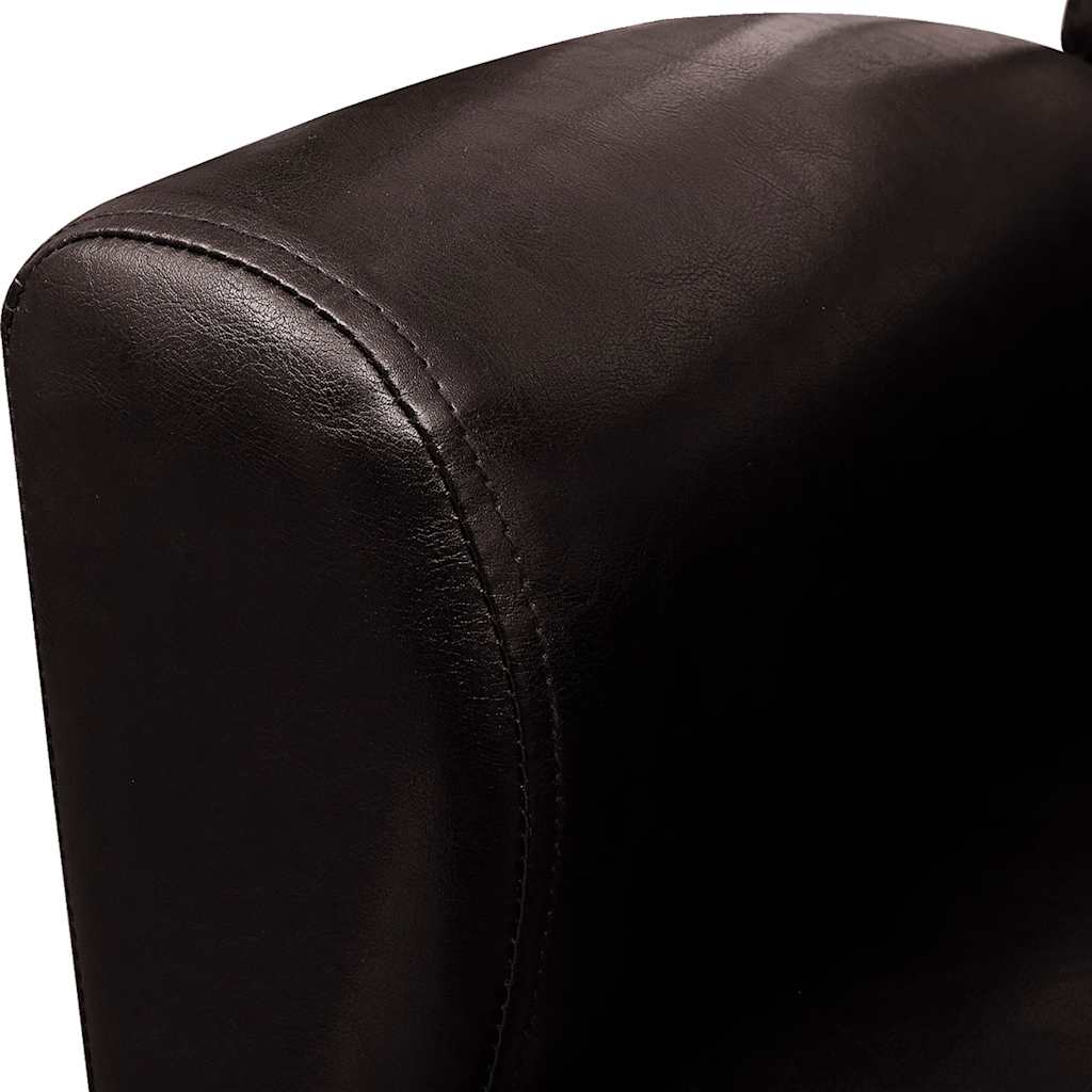 vidaXL Poltrona couro artificial castanho-escuro