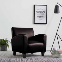 vidaXL Poltrona couro artificial castanho-escuro