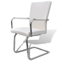 vidaXL Cadeiras de jantar cantilever 2 pcs couro artificial branco